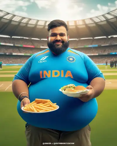 ai photos  अगर मोटापे का शिकार हो गए भारतीय क्रिकेटर्स तो कुछ यूं आ सकते हैं नजर