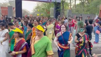 saree run  साड़ी में तीन किलोमीटर दौड़ीं महिलाएं  वजह प्रेरणादायक है