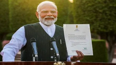 राष्ट्रपति द्रौपदी मुर्मू ने दिया नियुक्ति पत्र  लिखा   प्रिय श्री नरेंद्र मोदी जी आपको भारत का प्रधानमंत्री के रूप में नियुक्त करते हुए    