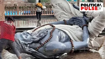 तेज हवा से गिरीं महाकाल मंदिर की मूर्तियां तो कांग्रेस को दिखा सुनहरा मौका  जानिए क्या है चीन और गुजरात से कनेक्शन